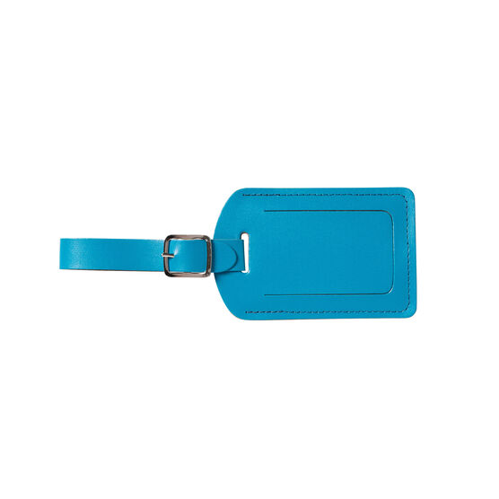 Blue Tate recycled leather luggage tag